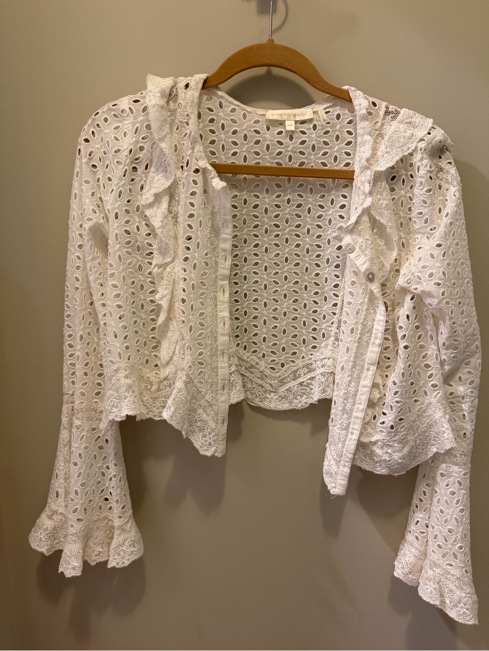 Hawthorn Cotton Eyelet Blouse love shank fancy cardigan - Picture 7 of 7